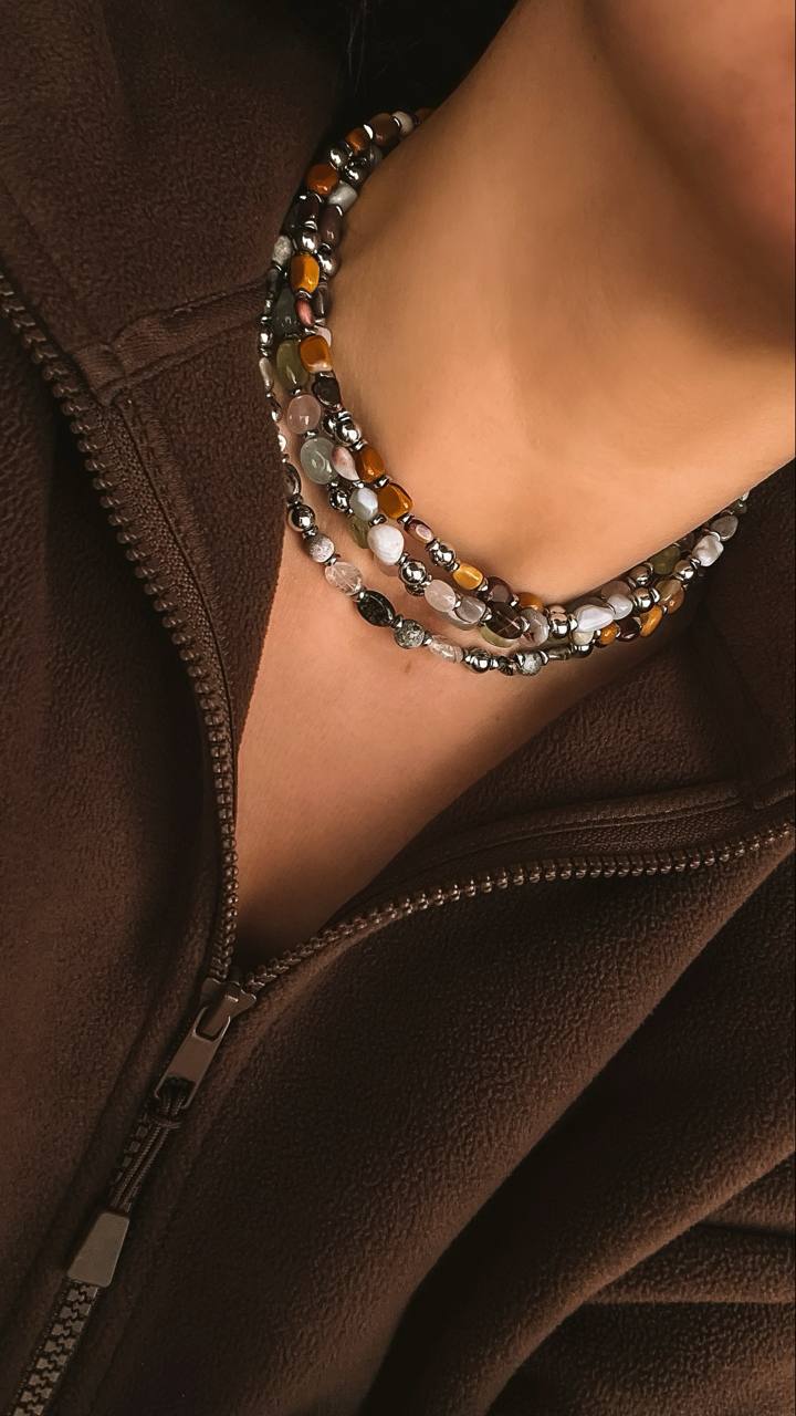 Сет из трёх каменных колье